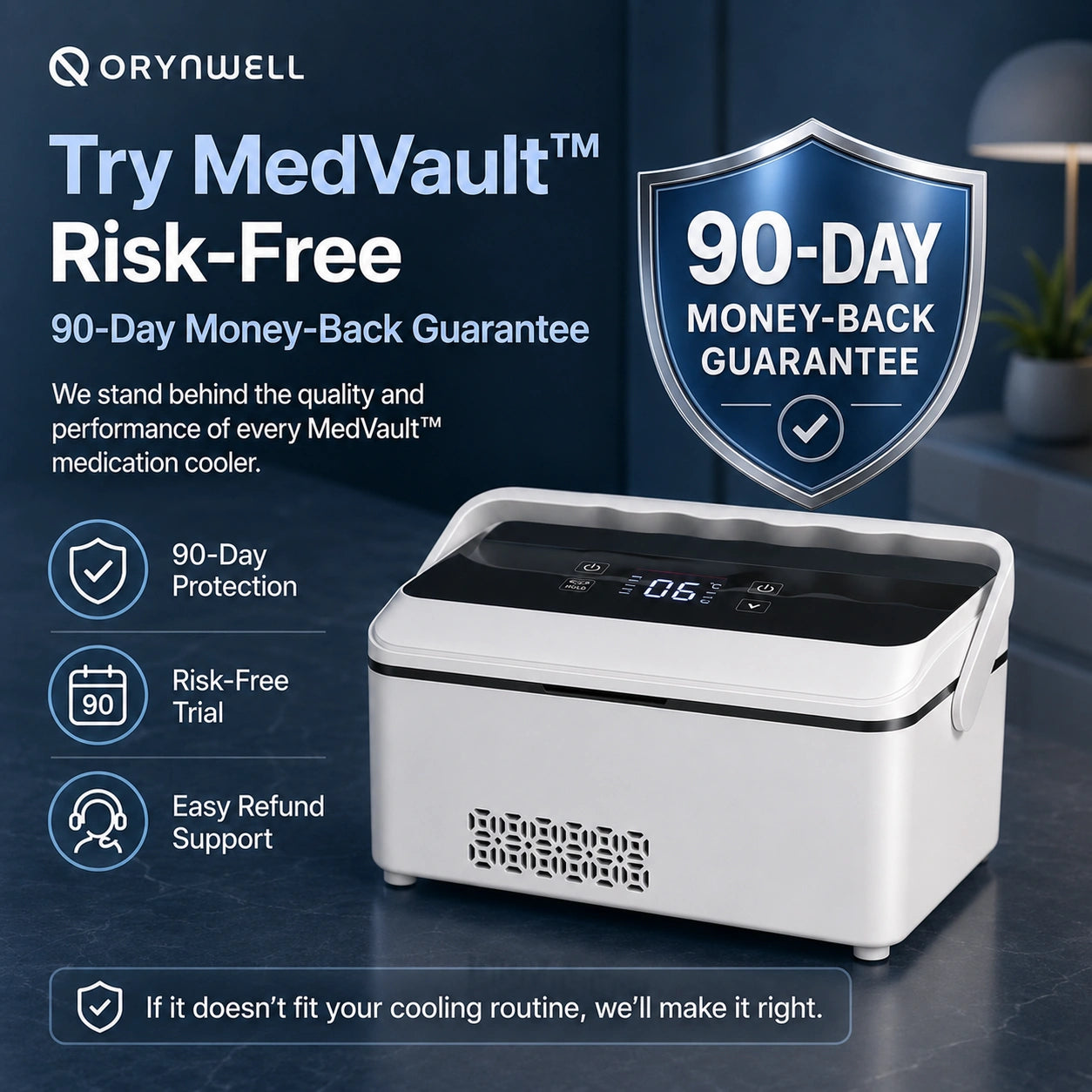 Orynwell MedVault™ Large-Capacity Personal Medication Cooler