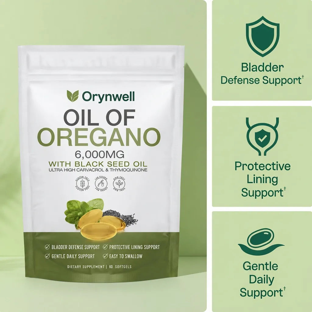 Orynwell™ Oregano & Black Seed Oil — UTI-Free Daily