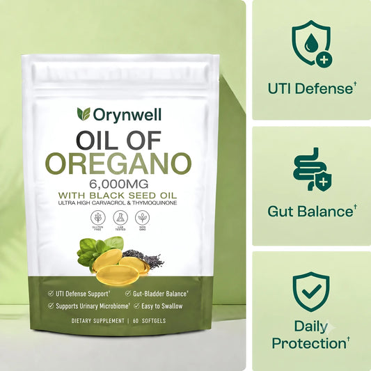 Orynwell™ Oregano & Black Seed Oil — UTI-Free Daily