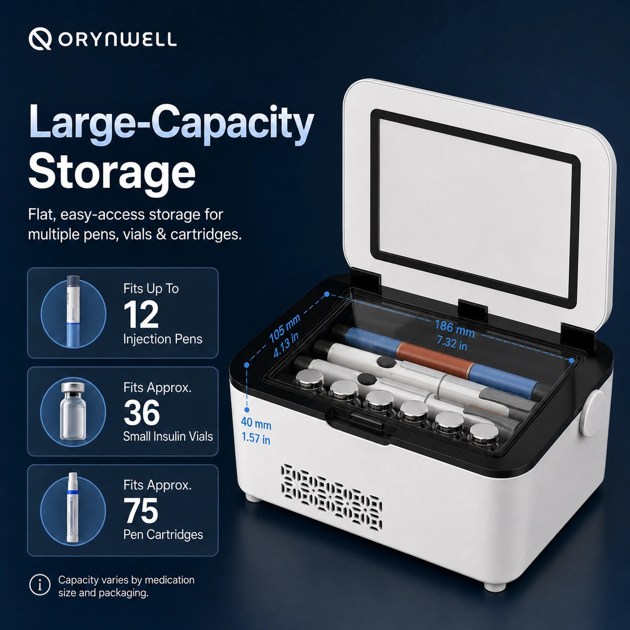 Orynwell MedVault™ Large-Capacity Personal Medication Cooler