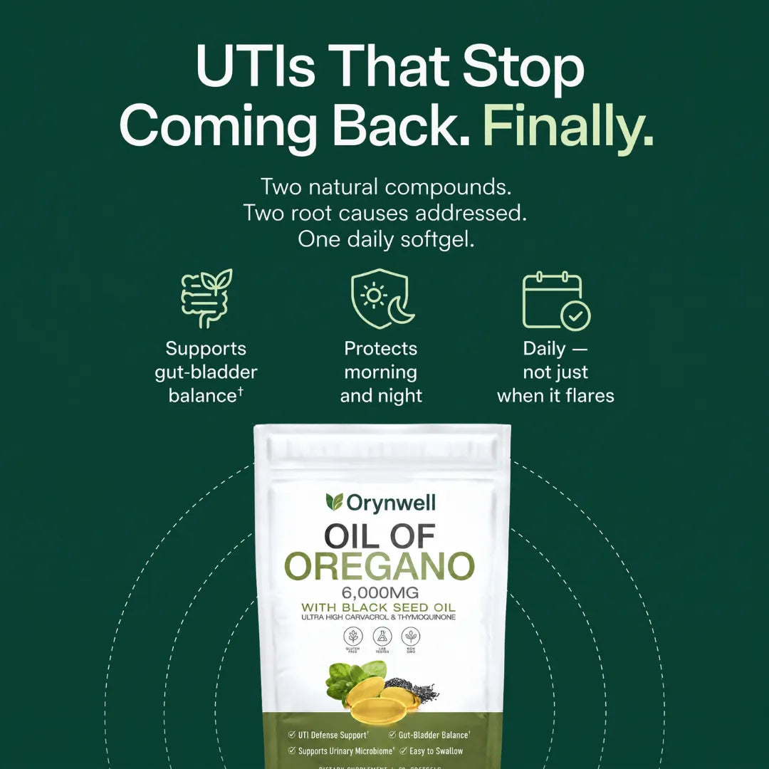 Orynwell™ Oregano & Black Seed Oil — UTI-Free Daily