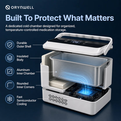 Orynwell MedVault™ Large-Capacity Personal Medication Cooler