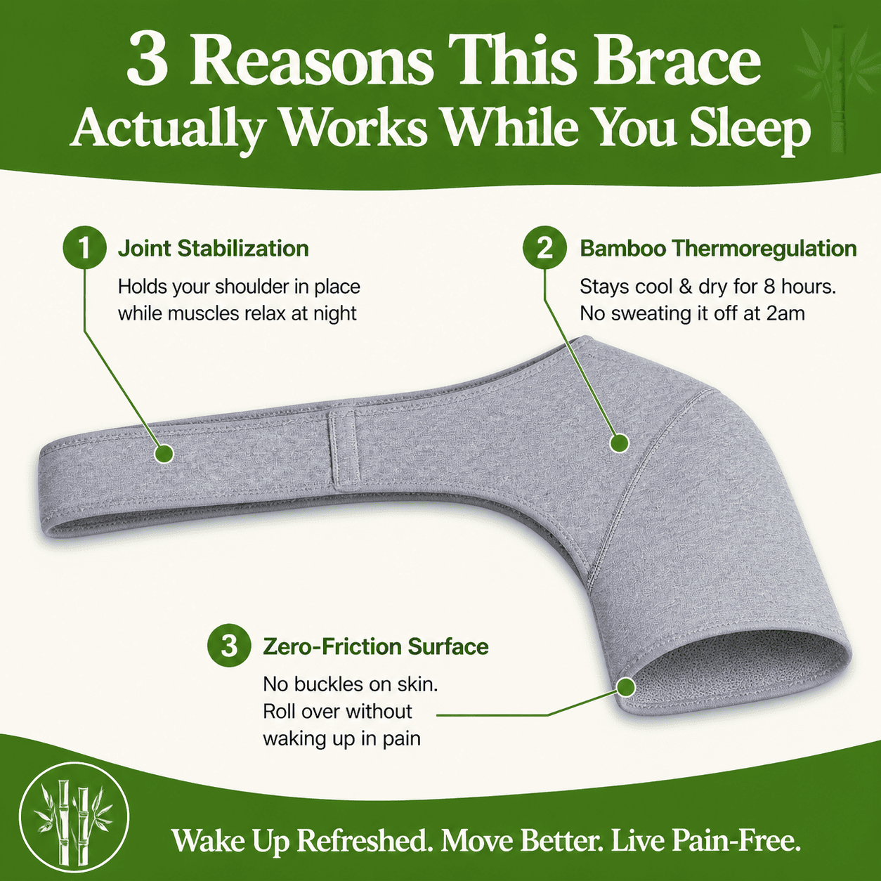 ShoulderEase™ Bamboo Night Support Brace