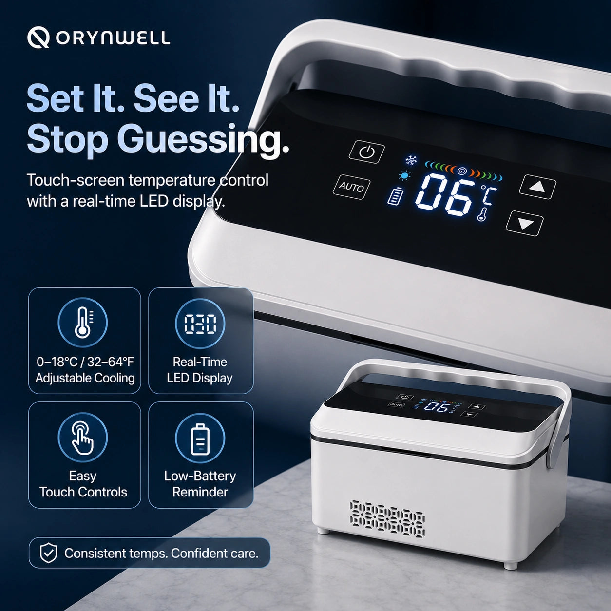 Orynwell MedVault™ Large-Capacity Personal Medication Cooler